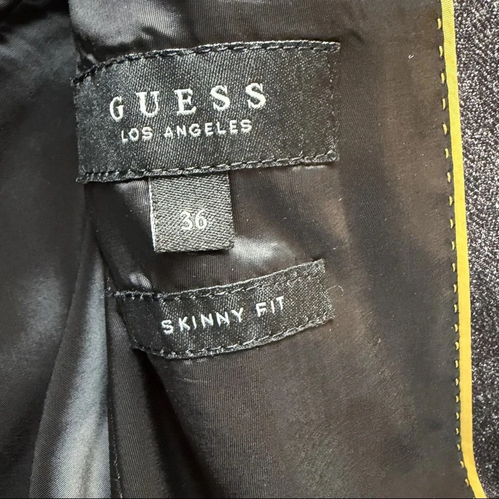 Guess Los Angeles Men’s Grey Skinny Fit One-Button Blazer Size 36 Modern Jacket